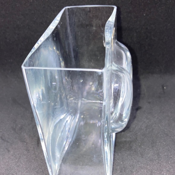 Kosta Boda Clear glass Heart square vase / candy dish Sweden 4" x 4" - Picture 4 of 6